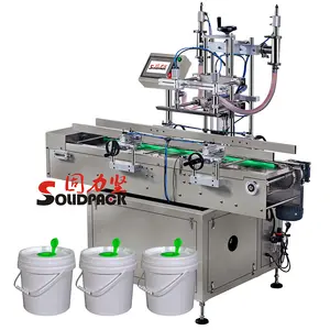 Solidpack SUS304 스테인리스 자동적인 25 l pails 모터 윤활유 기름을 위한 윤활유 기름 무게를 다는 충전물 기계 선