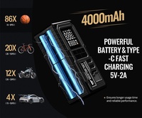 Nouvelle conception mini gonfleur de pneus pour voiture et moto avec affichage LED, manomètre numérique, batterie 4000 mAh, boîtier métallique, allume-cigare