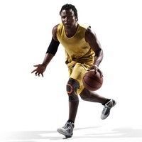Genouillère de compression en nylon tricoté personnalisée par une usine chinoise, genouillère antidérapante, support de genou pour le sport