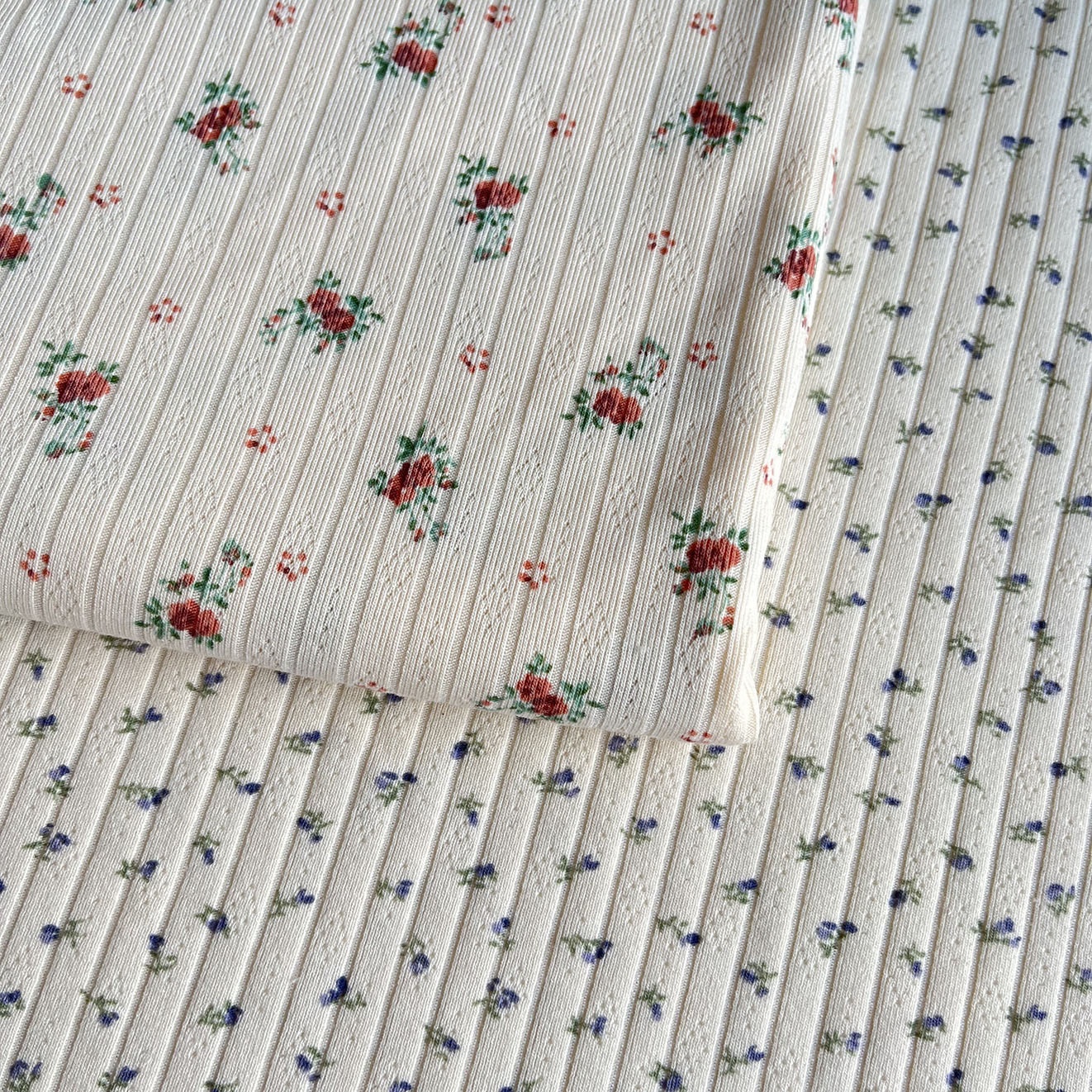stretchy floral knit fabric