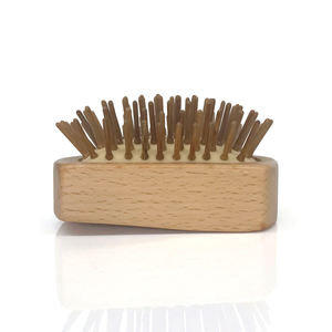 Mini peine de madera hecho a mano Natural Zelkova, herramienta para el cuidado del cabello para masaje del cuero cabelludo, cepillo Airbag cómodo para salón de viaje personalizado - Product Image 2