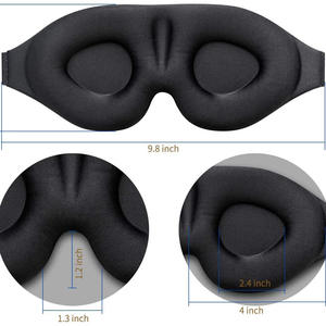 Masque de sommeil en mousse à mémoire de forme souple respirante 3D profilée, noir, personnalisable, à étiquette privée, pour voyage, vente en gros - Product Image 3