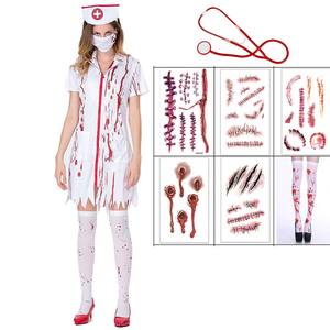 2024 di Halloween Killer badante donna Set completo Zombie <span class=keywords><strong>infermiera</strong></span> Bloody <span class=keywords><strong>Costume</strong></span> vestito HCAD-007 - Product Image 2