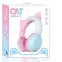Casque sans fil d'hiver pour Noël, écouteurs avec design en peluche, chauds et mignons, casque pour femmes, casque sans fil avec oreilles de chat