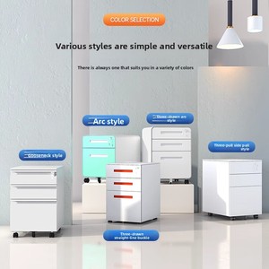<strong>Small</strong> Mobile Metal Storage File Cabinet with Lock Steel Material for Office Desk Low Table <strong>Drawer</strong> <strong>Unit</strong> - Product Image 4
