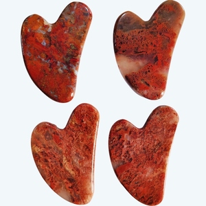 custom logo heart shaped red color agate facial <b>tool</b> gua sha - Product Image 4