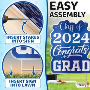 Custom Outdoor Corrugated Poly PP <b>Sheet</b> <b>Plastic</b> Yard Lawn Advertising Signs From Factory Cutting Processing Available - Product Image 3