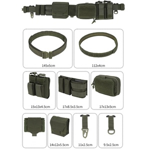 طقم حزام تكتيكي مع وحدة أمان وجيوب متعددة وحافظة مسدس عملية - Product Image 2
