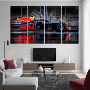 KayraHome Exclusive Formula 1 Art Deco Panel <b>Canvas</b> Prints Set of 4 Vibrant <b>F1</b> Car Wall Art with Clear Frame Hanging - Product Image 3