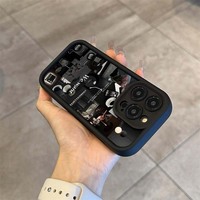 Coque de téléphone portable antichoc en TPU avec impression photo tendance et design d'objectif en forme d'échelle pour iPhone X, XR, XS, 11, 12, 13, 14, 15, 16, 17, 18 Pro Max