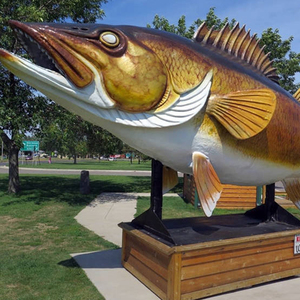 Decorazione in fibra di vetro scultura di pesce grande statua di pesce in resina arti per il giardino del mare - Product Image 2