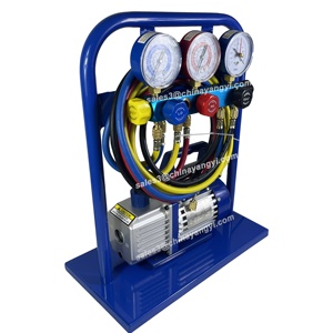 Estación <span class=keywords><strong>de</strong></span> <span class=keywords><strong>Carga</strong></span> <span class=keywords><strong>de</strong></span> Refrigerante Portátil con Manómetro <span class=keywords><strong>de</strong></span> 5 Válvulas, Bomba <span class=keywords><strong>de</strong></span> Vacío <span class=keywords><strong>de</strong></span> Doble Etapa y Motor <span class=keywords><strong>de</strong></span> Cable <span class=keywords><strong>de</strong></span> Cobre 100% para <span class=keywords><strong>Aire</strong></span> <span class=keywords><strong>Acondicionado</strong></span> <span class=keywords><strong>de</strong></span> Automóviles - Product Image 2