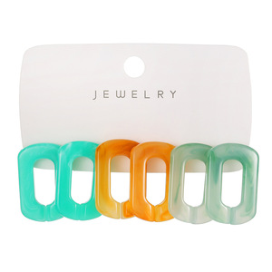 Boucles d'oreilles en forme de cœur en résine, bijoux colorés à la mode pour femmes, à porter au quotidien - Product Image 5