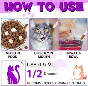 Suplemento de Antibióticos Naturales para Gatos, Gotas Líquidas con Prebióticos para el Alivio de la Picazón por Alergias, Apoyo Inmunológico, Problemas de la Piel y <span class=keywords><strong>UTI</strong></span> - Product Image 4