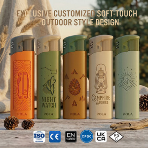 Briquet à gaz piézo certifié CE EN13869, revêtement doux au toucher, papier d'emballage 3D, logo personnalisé, vente en gros, <span class=keywords><strong>recharge</strong></span> électronique gratuite - Product Image 2