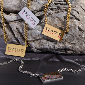 Medallón de Oro de 18K PVD impermeable con letras grabadas, gargantilla de acero inoxidable, cadena de eslabones cubanos cuadrados - Product Image 3