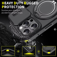 360 ° Coque de téléphone antichoc en TPU souple + PC rigide avec anneau métallique rotatif dissimulé et support de voiture pour iPhone 15 Pro Max 13 12 11 14 16 Pro Max Plus