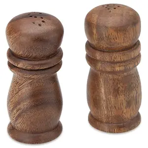 Scatola di condimento da cucina set di scatole di condimento 4 pollici di legno di Acacia sale pepe agitatori di spezie barattolo di sale di bambù scatola di sale