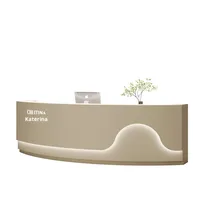 Bureau de réception moderne en bois laqué pour hôtel salon de beauté salon de coiffure magasin de vêtements et clinique dentaire-comptoir de bar bureau de caissier