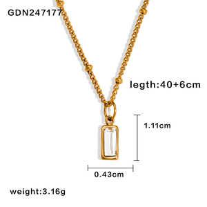 Kalung Batu Kelahiran Anti Air Lapis Emas 18K Mewah dari Baja Tahan Karat, Rantai Manik-Manik Trendi dengan Pengaturan Cakar, Aksesori Pesta Unisex - Product Image 4