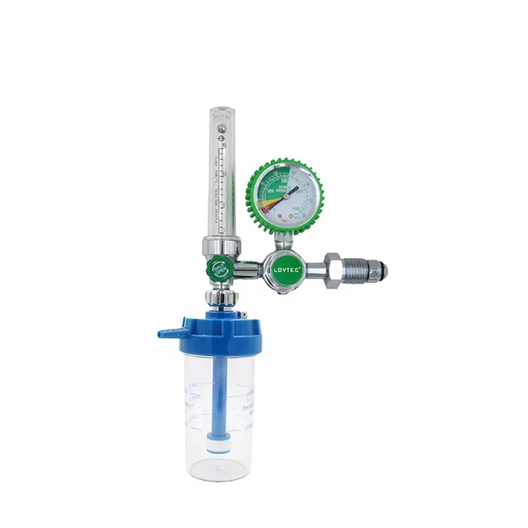 Botol Pelembab Udara, Regulator Oksigen Hidung Banteng Medis dengan Botol Pelembab G5/8 Lovtec
