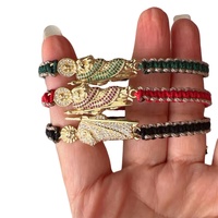 Bracelets religieux sur mesure en corde rouge noire plaqué or bonne chance Saint Jude bracelets tressés en corde à breloques