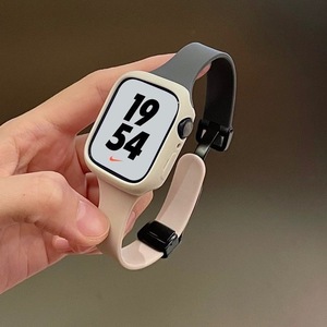 Coque en silicone à blocs de couleurs + <span class=keywords><strong>bracelet</strong></span> pour <span class=keywords><strong>Apple</strong></span> <span class=keywords><strong>Watch</strong></span> 10 Band 44mm 40mm 45mm 41 49mm 42 38 <span class=keywords><strong>Bracelet</strong></span> pour IWatch <span class=keywords><strong>Ultra</strong></span> Series 8 SE - Product Image 2