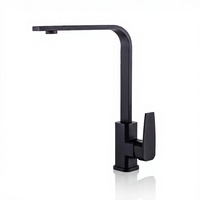 Robinet de cuisine carré, eau chaude et froide, anti-éclaboussures, design plat pivotant, valve en céramique, mitigeur d'évier électroplaqué, vente en gros usine