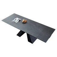 Ensemble table à manger extensible moderne de luxe meubles de cuisine rétractables table de salle à manger extensible en pierre frittée avec dessus en marbre
