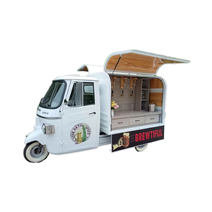 Furgone Gelateria <span class=keywords><strong>Piaggio</strong></span> Motorizzato Multifunzione a 3 Ruote Camion Rimorchio Cibo Mobile in Acciaio Inossidabile con Lunga Durata di Servizio - Product Image 2
