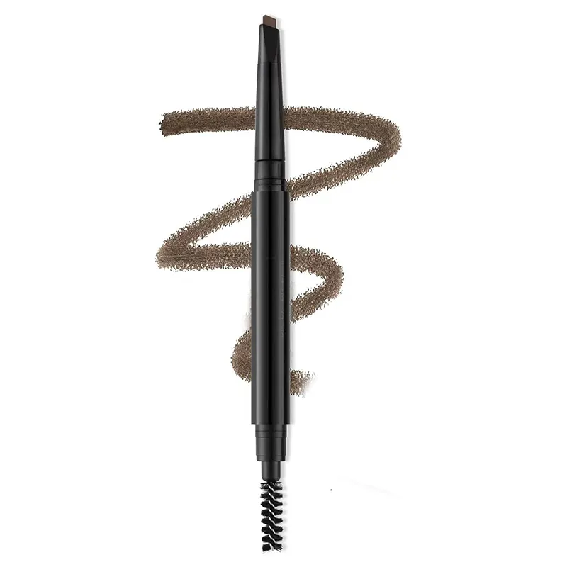 Private Label Pink Ultra-Thin Precision Eye Brow Pencils With Gel Long-Lasting Eyebrow Styling 2 In 1 Brow Pencils