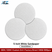 Disque abrasif haute performance de 5 pouces en oxyde d'aluminium blanc, sans poussière, pour bois, alliage, peinture automobile, à dureté moyenne