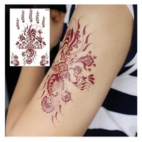 Tatouage autocollant temporaire en dentelle, pour femmes et filles, collier de bras d'art corporel, fleur, pochoir de mariage indien Sexy, Henna, 1 pièce
