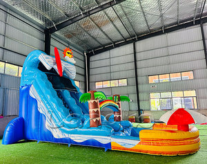 Divertido Tobogán Acuático Inflable con Temática de Playa, Castillo Inflable, Tobogán Inflable para Fiestas en la Piscina - Product Image 5