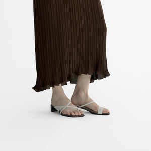 Sandalias de Vacaciones Tejidas de Diseño Sueco, Marca Original, Cuero Genuino, Punta Cuadrada, Tira Fina Cruzada, Tacón Bajo de Piel de Oveja - Product Image 2