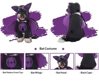 Costume amusant pour chiot en polyester, motif citrouille d'Halloween et Noël
