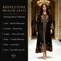 Vêtements islamiques pour femmes, robe kaftan ample avec paillettes et strass, robe de fiançailles, abaya islamique pour femmes musulmanes, mariage