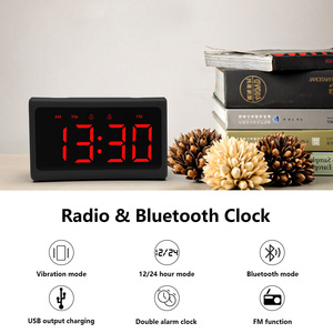 Nhà máy phổ biến OEM lớn LED đồng hồ báo thức HOT <span class=keywords><strong>New</strong></span> kỹ thuật số máy tính để bàn đồng hồ với BT ven biển thiết kế có thể sạc lại Big LED hiển thị - Product Image 2