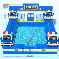 Piscine gonflable pour enfants Airfunpro en PVC, pour l'extérieur et l'intérieur, avec un thème bleu vif, capacité maximale 500 kg