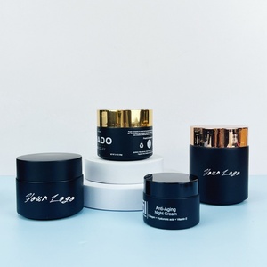 Premium 5 10 15 20 Ml 25 30 50 100 G <b>Empty</b> Matte Cosmetic Container Amber Round Frosted Matte Glass <b>Jar</b> With Lids - Product Image 6