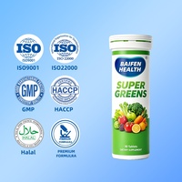 Comprimés effervescents Super Greens, complément multivitaminé naturel, soutien antioxydant pour le bien-être quotidien du corps