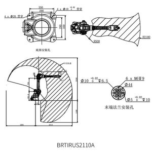 BORUNTE BRTIRUS2110A Bras robotisé industriel articulé à 6 axes Portée de 2100 mm Capacité de charge de 10 kg Servo-électrique/Pneumatique/Hydraulique - Product Image 4