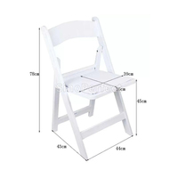 Chaises pliantes en résine blanche pour événements de mariage en plein air, chaises de Wimbledon blanches en résine pour événements