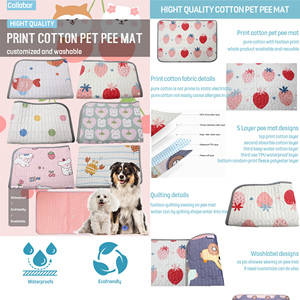 Almohadillas para orinar de algodón <span class=keywords><strong>puro</strong></span> de 5 capas COLLABOR para perros, 30 colores, almohadillas para orinar para perros y cachorros, almohadillas para orinar lavables superabsorbentes para perros - Product Image 2