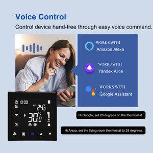 Thế hệ mới thời gian thực phát hiện fcu nhiệt cho điều hòa không khí trung tâm nhiệt với 3 tốc độ quạt tuya Wifi nhiệt - Product Image 4