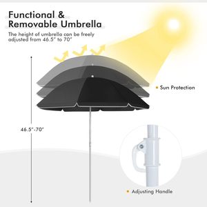 Double Camping Chair 2-Person Portable Beach Chair with Removable <b>Umbrella</b> Cup Holders & Carrying Bag Loveseat Chairs for Adults - Product Image 2