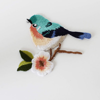 Écussons brodés personnalisés en forme d'oiseau mignon en feutre, à coudre ou à repasser, accessoire vestimentaire, étiquette