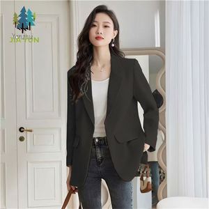 春秋季女式长袖翻领口袋修身西装外套休闲办公室女士外套 - Product Image 6