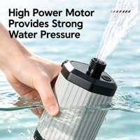 AeroMara Ensemble pompe à eau et douchette portable rechargeable pour extérieur, 6000 mAh, en ABS, pour camping, dortoir, plage, randonnée, voyage