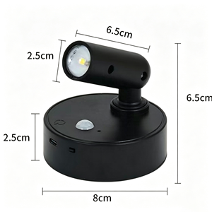 Lampe murale à induction magnétique, veilleuse LED intelligente avec capteur, RGB et 3 couleurs réglables, commande tactile, rechargeable par USB - Product Image 3